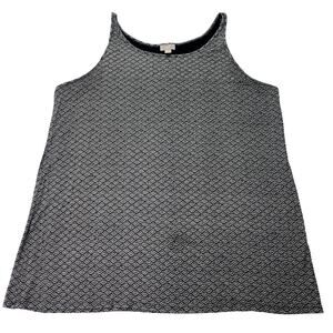 J. Jill Womens XL Wearever Collection Patterned Black Gray White Tank Top Blouse